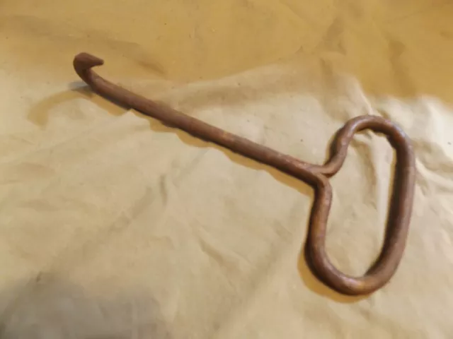 Primitive Antique Hand Wrought Iron Hay Hook Farm Tool Possibly 19th Century