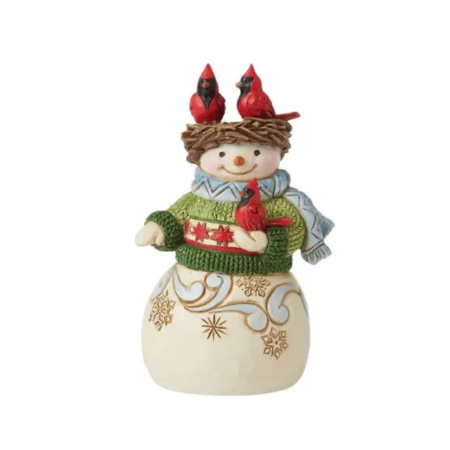 Jim Shore Heartwood Creek Snowman with Nest Hat Miniature Figurine 6012957