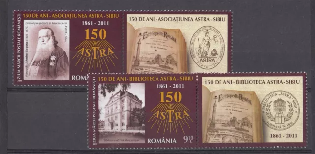 Romania 2011 STAMPS DAY ASTRA SIBIU labels FIRST LIBRARY BOOKS MNH POST