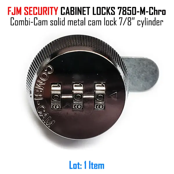 Kingsley Tubular Cam Lock with 7/8 Cylinder-Chrome Finish, Keyed