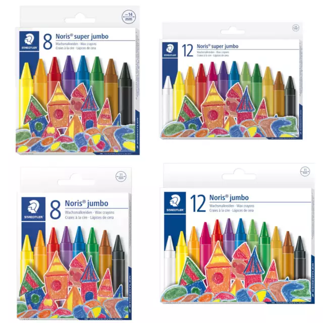 Kids Wax Crayon Staedtler Noris Super Jumbo 8 10 12 Pieces Gratisversand