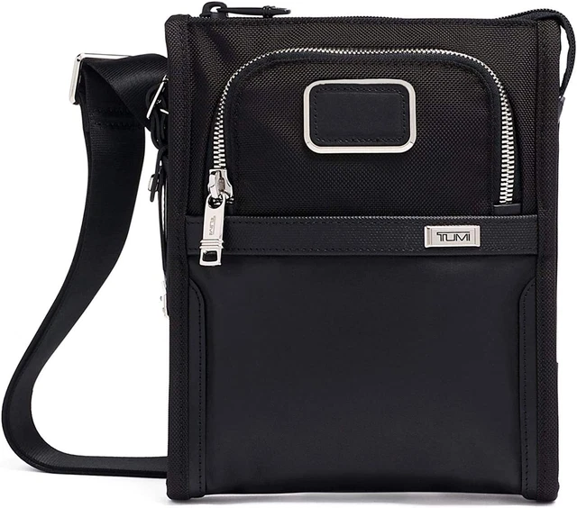 NEW TUMI Alpha 3 Unisex Small Pocket Black Crossbody Bag MSRP $350