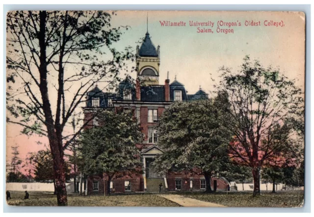Salem Oregon Postcard Willamette University College School 1907 Vintage Antique
