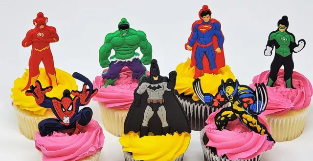 Comic Book Super Hero Birthday Cake, Cupcake Party Favor Set The Green Lantern