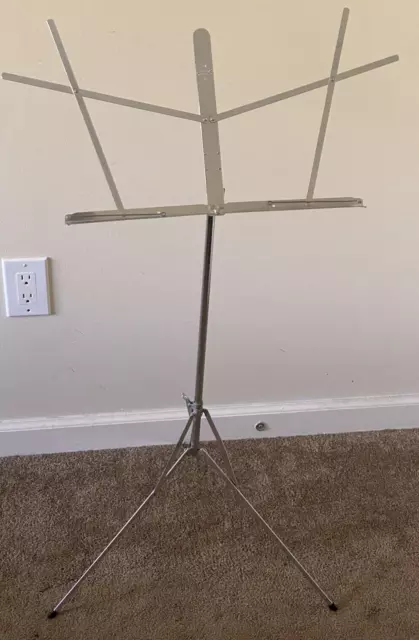 The Hamilton No 400-N Folding Chrome Music Stand  Adjustable Height Made in USA.