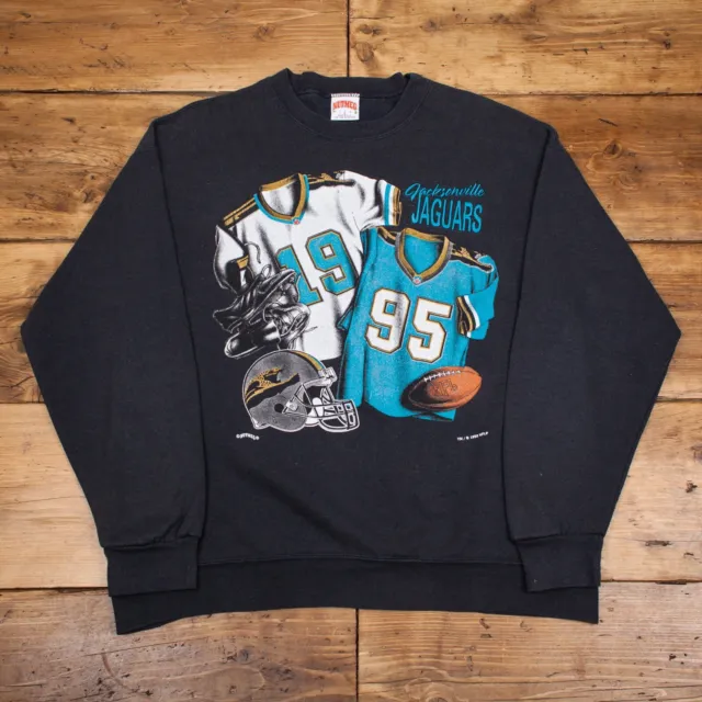 Vintage Jackson Jaguars Sweatshirt L 90s USA Made Grey NFL Graphic R25054