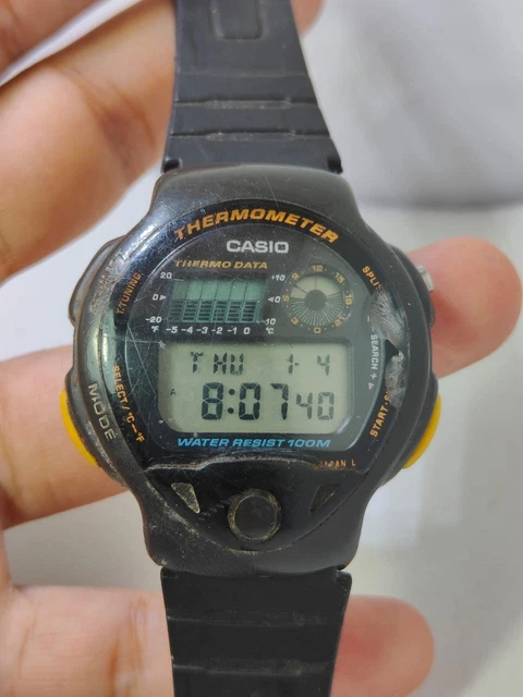 CASIO TS-150 DIGITAL Thermometer Watch Rare Vintage Japan
