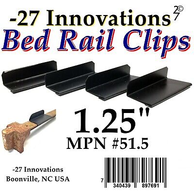4 CLIPS Antique Flat Top Rail Iron Bed-Box Spring/Mattress CONVERSION KIT 1.25"