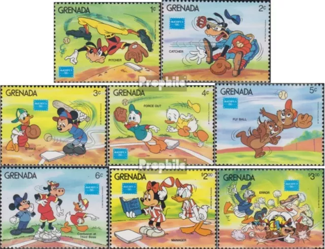 Grenada 1471-1478 (kompl.Ausg.) postfrisch 1986 Walt-Disney-Figuren beim Basebal