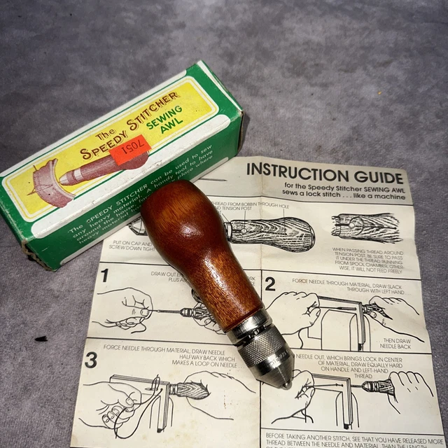 VINTAGE ‘THE SPEEDY STITCHER SEWING AWL’ with Instructions and Box