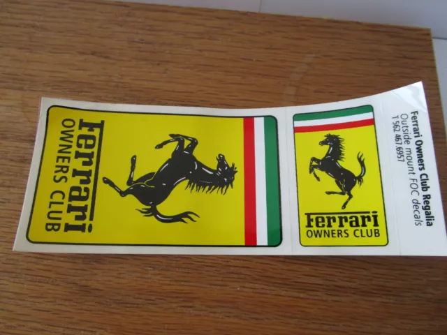 Vintage Ferrari Owner's Club Sticker Lot 348 355 328 308 430 360 458 488 Mondial