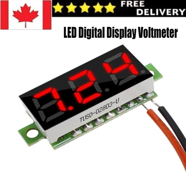 Digital Voltmeter Panel DC 2.5V-30V Two-Wire Voltage Tester Meter LED Display