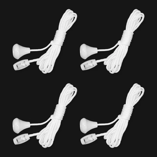 4pcs White Light Pull Cord String with Connector for Ceiling Switches Bathroom