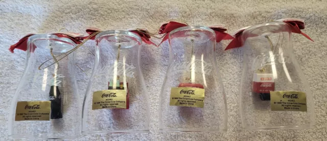 Coca Cola Icon Bell Ornaments Set Of 4 - Pre-Owned
