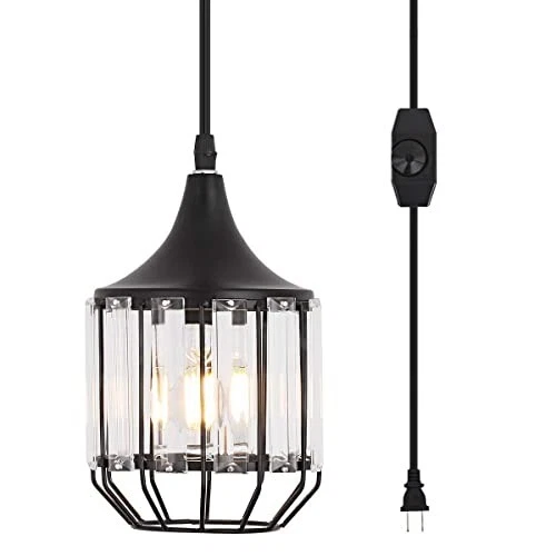 Hanging Lamps Swag Lights Plug in Pendant Light 16 FT Cord and Chain/Ha