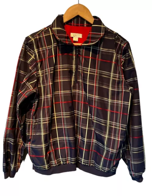 Christopher & Banks blue plaid golf athletic pullover jacket Small