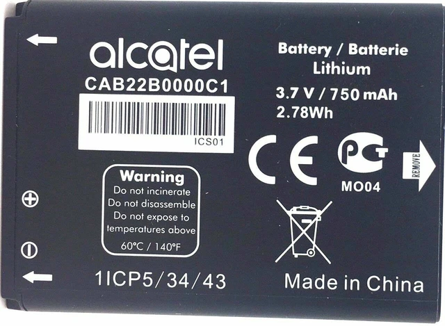 GENUINE ALCATEL CAB22B0000C1 BATTERY for ALCATEL  OT-665 OT-665X OT-356 | 750mAh