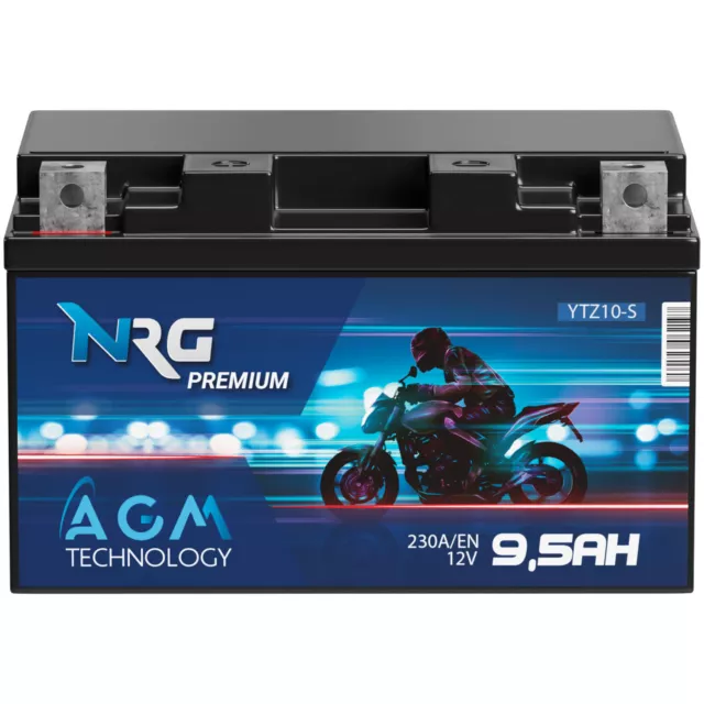 NRG YTZ10-S AGM Motorradbatterie 9,5Ah 12V CTZ10-S GTZ10-S 50922 YTZ10S 50901