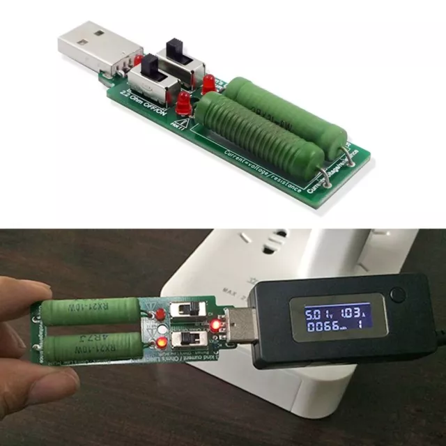 Resistore USB DC Carico elettronico Tester di resistenza 3 corrente 5 V1A/2A/3A