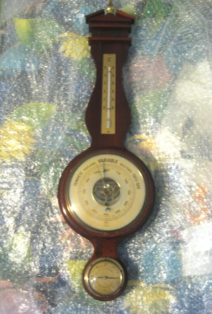 Station Météo Murale Lufft – Bois – Baromètre, Hygromètre, Thermomètre – Vintage 1960