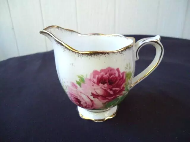 vintage royal albert american beauty milk jug  bone china pink roses