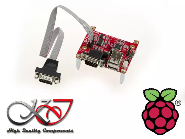 Gamme Pro - Carte controleur COM RS232 x2 et USB pour Raspberry Pi avec support