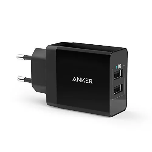 Caricatore da Muro Anker con Tecnologia PowerIQ, 2 Porte USB da 24W