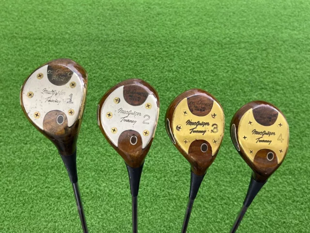 MacGregor Golf Tourney Eye-O-Matic M55W Persimmon 1 2 3 4 WOOD SET Right Steel S