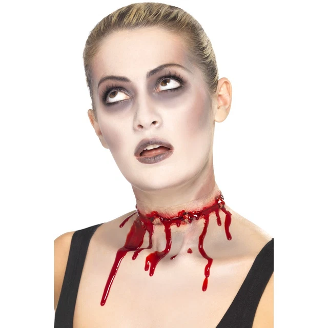 Klaffende Halswunde Halloween Kunstwunde Filo Spinato Lattice Piaghe Trucco