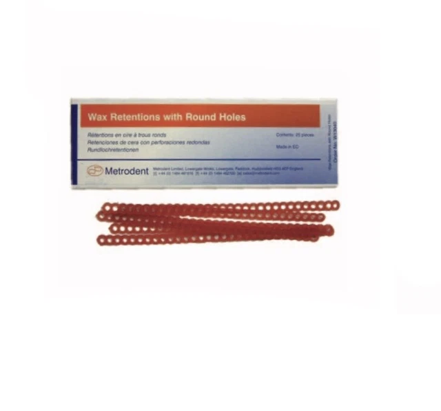 Metrodent Wax retentions with round holes x25 Metrodent Wax retentions with round holes x25