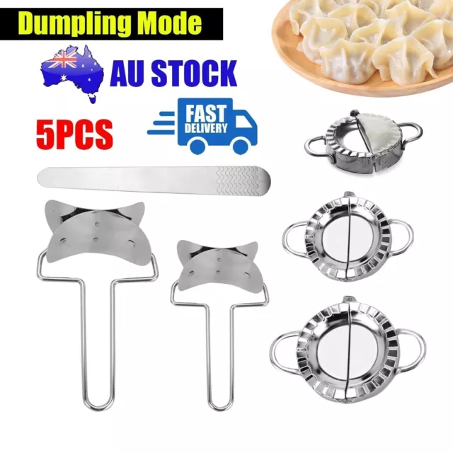 5xStainless Steel Dumpling Mould Maker Cutter Dough Presser Ravioli Wrapper Tool