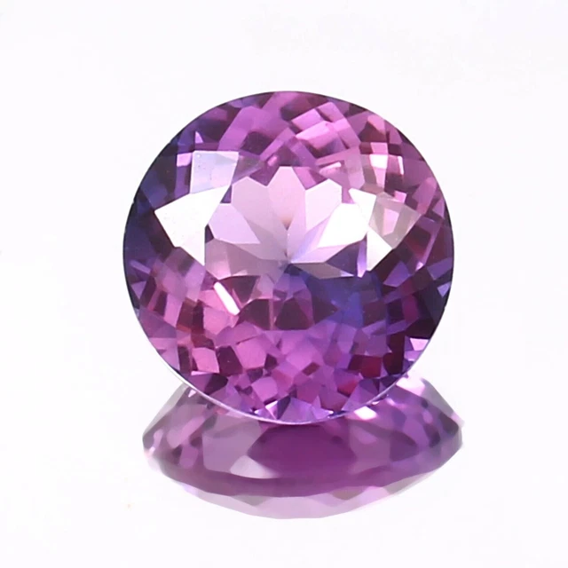 15.00 CT Flawless Naturel Ceylan Bleuet Bleu Violet Saphir Rond Pierre Précieuse