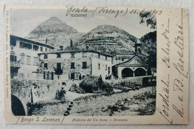 Cartolina Borgo San Lorenzo Firenze Madonna Tre Fiume Fp Vg 1903 Animata