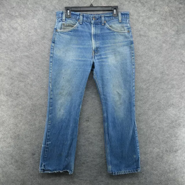 VTG Levis Jeans Mens 34x32 Blue 517 Bootcut Orange Tab 80s Faded Grunge Denim