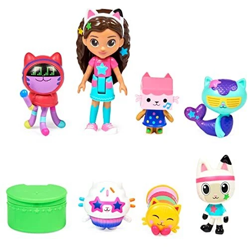DANCE PARTY THEME Figure Set with a Gabby Doll, 6 Cat Toy 25.37