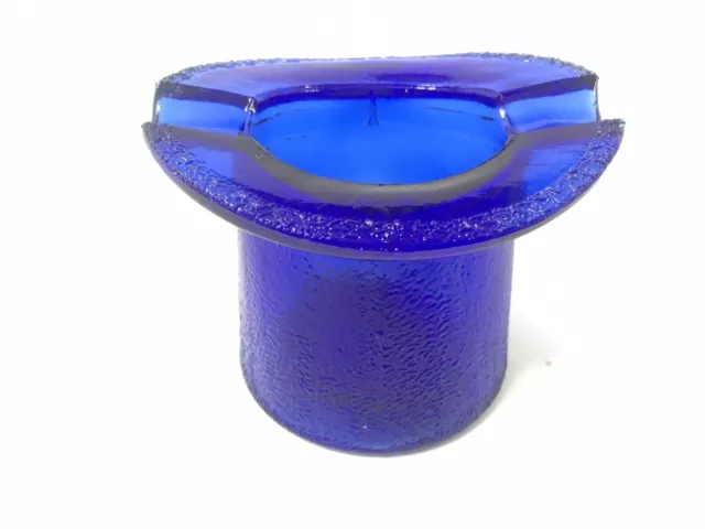 Vintage Cobalt Blue Glass Top Hat Ashtray Lowell Hand Cream