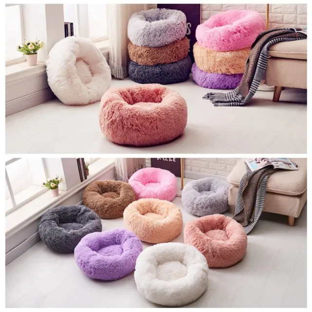 Cat/Dog Bed Round Comfy Fleece Donut Cushion