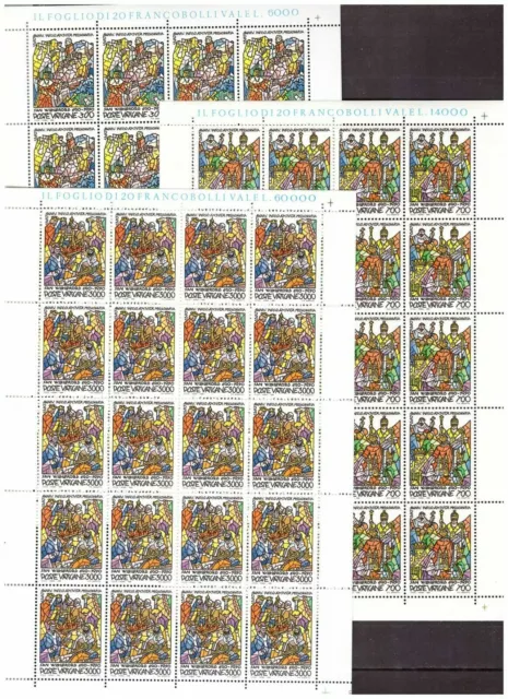 s19554) VATICANO MNH** 1990 Saint Wilibrord 3v FOGLIO  UNFOLDED - NON PIEGATO