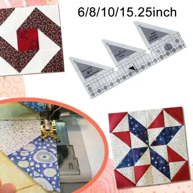 45 Degree Double Strip Quilting Patchwork Ruler Template for Sewing Craft