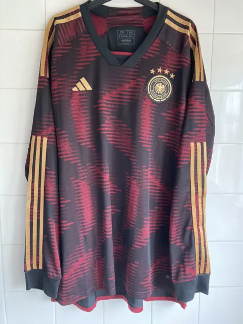 2 XL Germany 2022-2024 Away Adidas  Shirt BNWT 50-52" Rare Long Sleeved Slim Fit