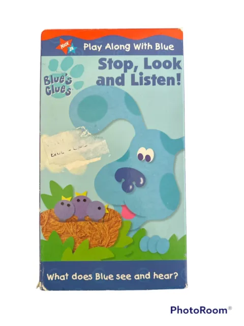 Blue's Clues - Stop, Look and Listen! (VHS, 2000) Nick Jr Nickelodeon Steve