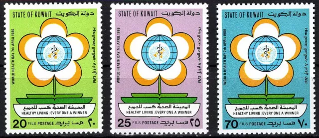 Kuwait - Weltgesundheitstag Satz postfrisch 1986 Mi. 1102-1104