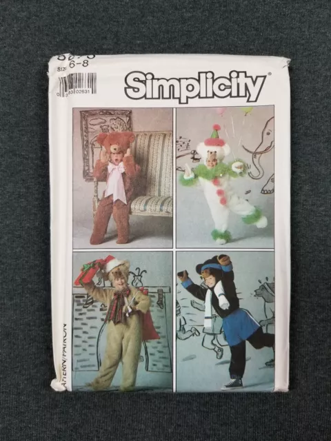 Simplicity Pattern #8275 ~ Teddy Bear Costume / Jumpsuit ~ Child 6-8 ~ FF/UC