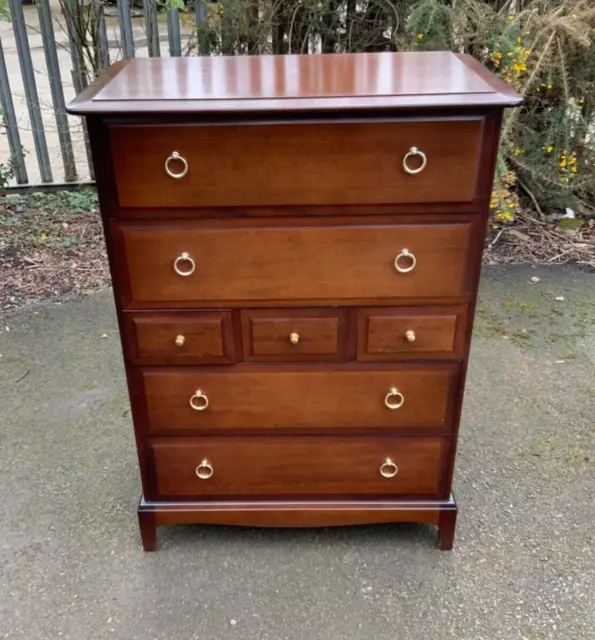 Vintage Stag Minstrel Tallboy Chest Of Seven Drawers