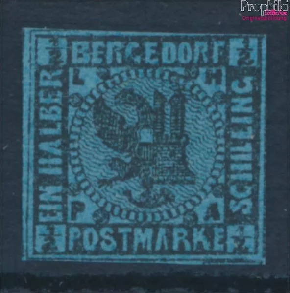 Briefmarken Bergedorf 1887 Mi 1ND Neu- bzw. Nachdruck ungebraucht Flaggen (10335