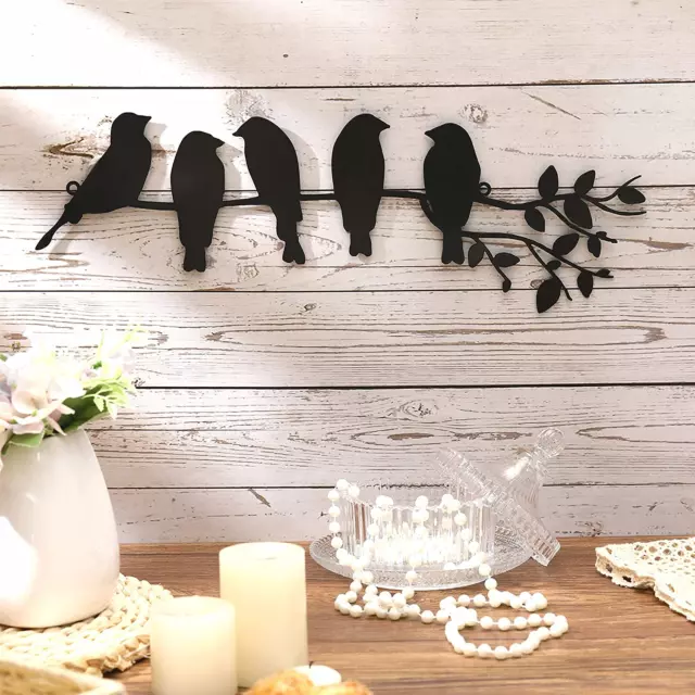 Metal Bird Wall Art Birds on the Branch Wall Decor Leaves with Birds Metal