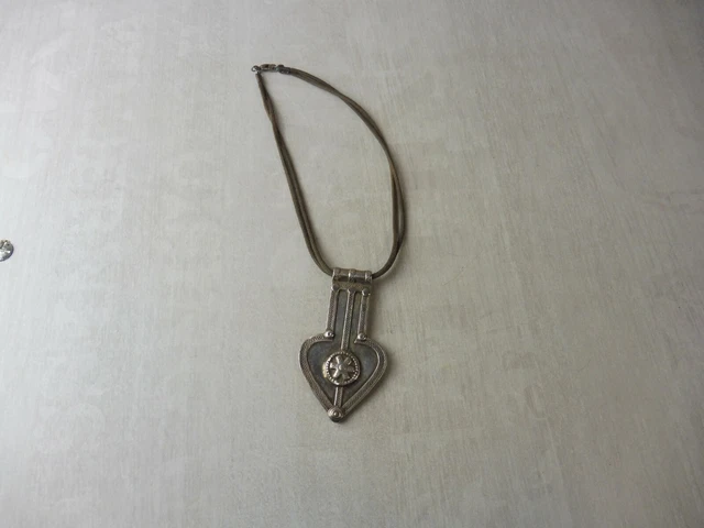 Collier Vintage - Pendentif Carré Dragon Gravé Style Or De Tolède