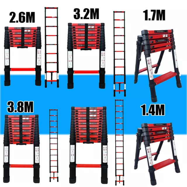 Portable Aluminum Multi-Purpose Extention Step Ladder Folding Telescopic A Frame