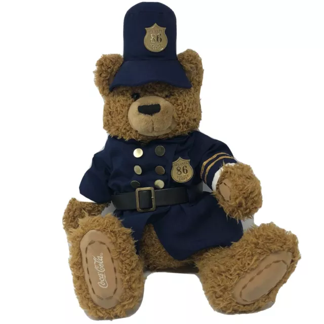 Vintage Coca-Cola Plush 1999 Teddy Bear Officer Atlanta Police Department Cop