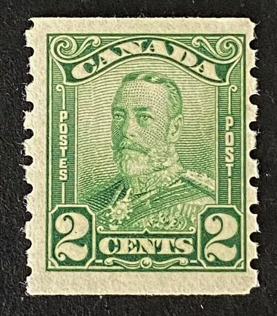 Canadian Stamp, Scott #161 2c Vertical coil Perf 8 1929 "King George V" F M/VLH